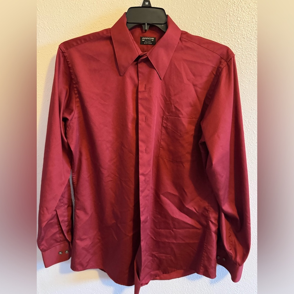 Men’s dress shirt. Brick red color